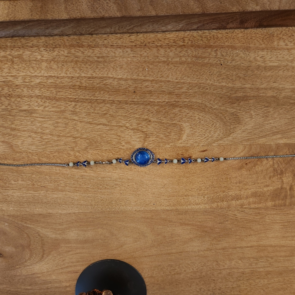 Lapis Lazuli and Silver 16in Necklace - Picture 4 of 7